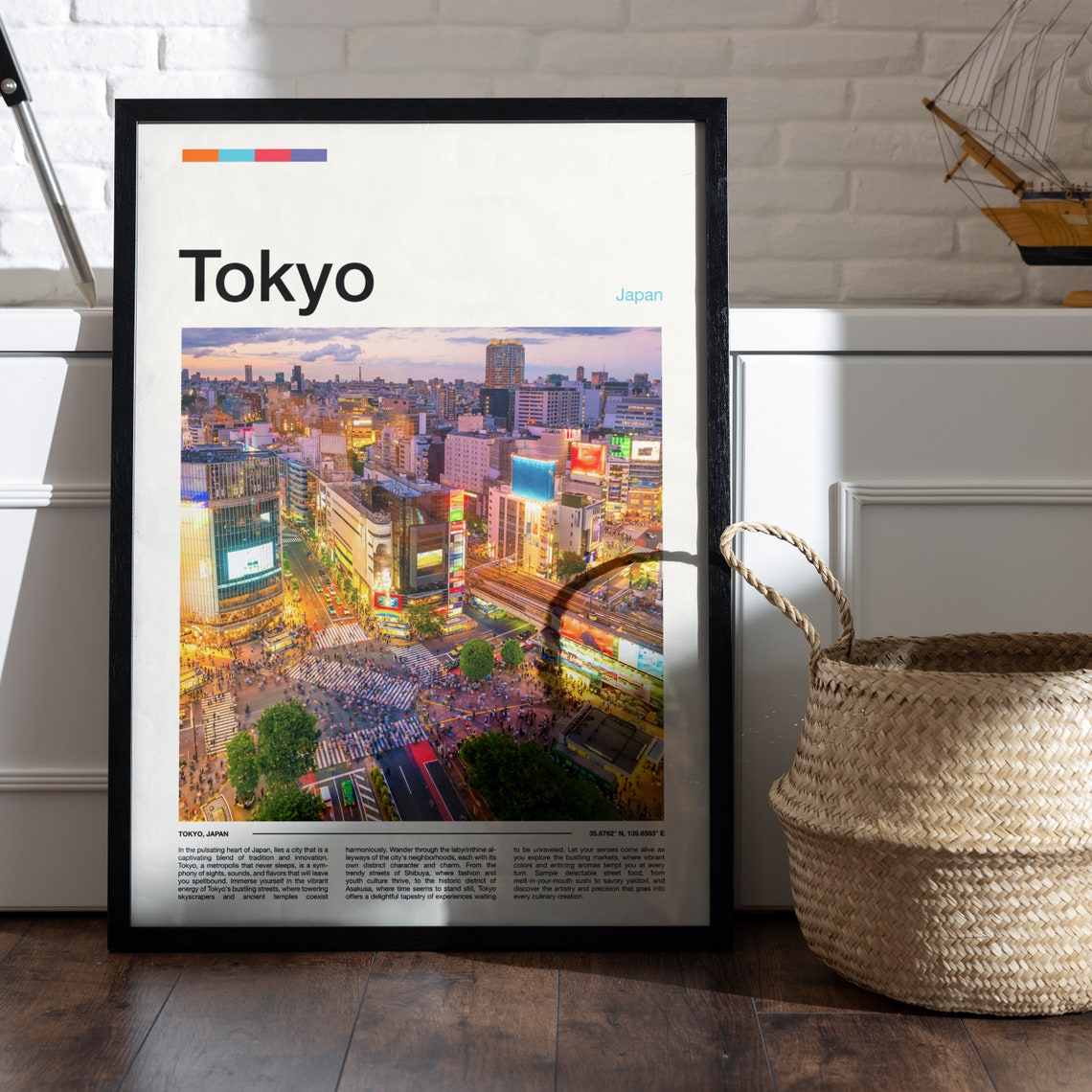 Tokyo Japan Famous Shibuya Crossing Night Aerial City Poster - Image 4