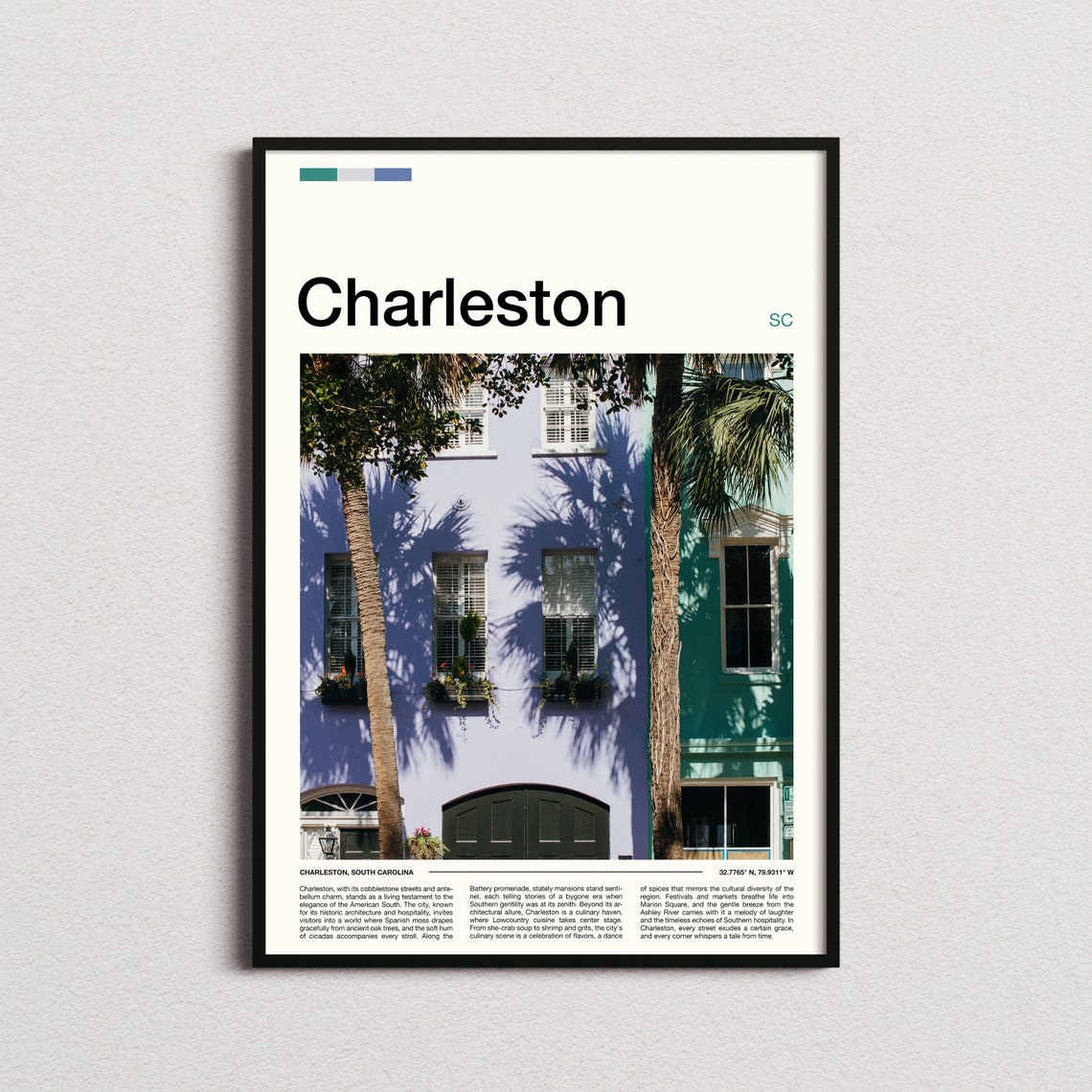 Charleston Print Charleston Poster Charleston Wall Art South Carolina Art Print Charleston Photo Travel Poster Traveler Gifts