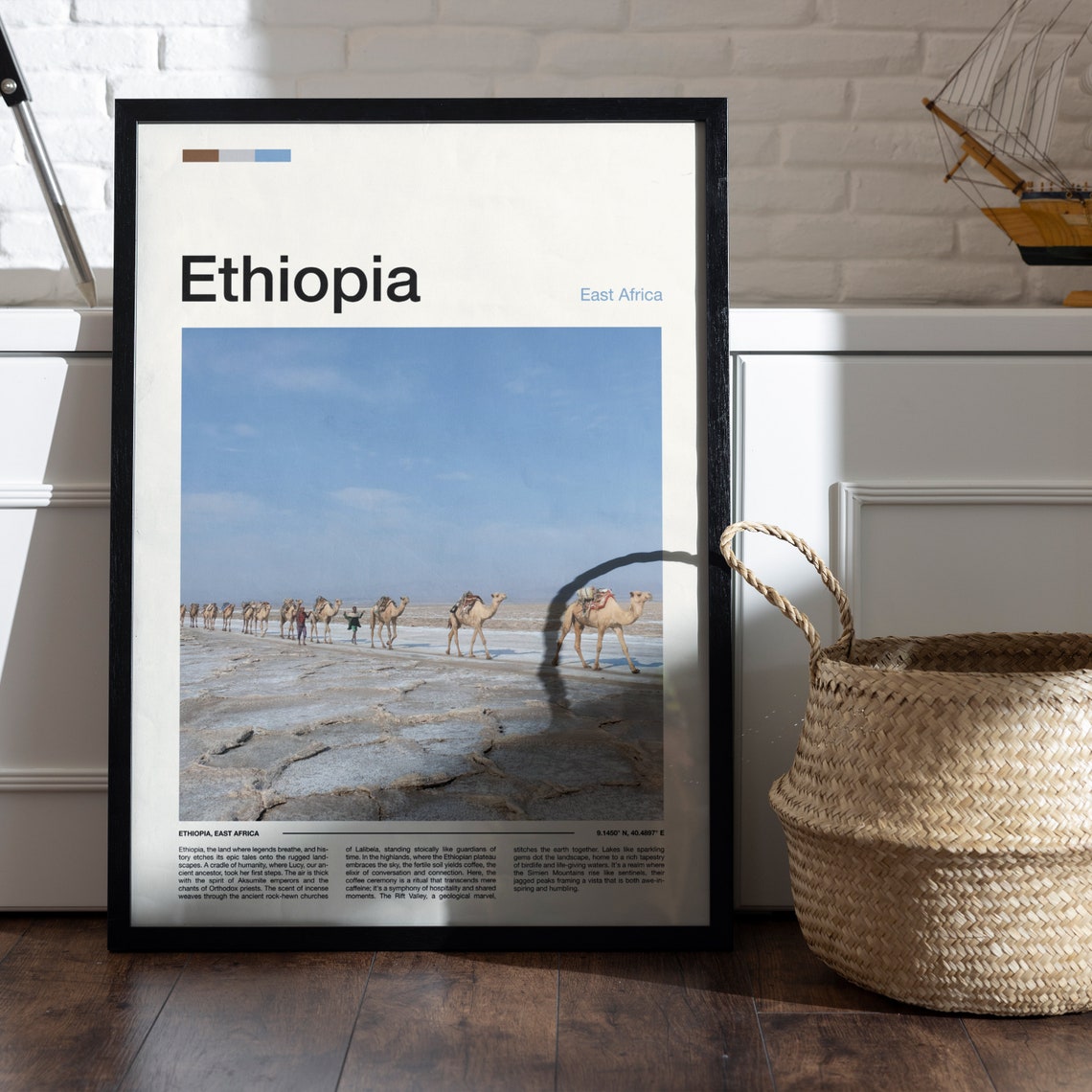 Ethiopia Afar Camel Caravan Salt Flat Crossing Photography Poster - Image 5
