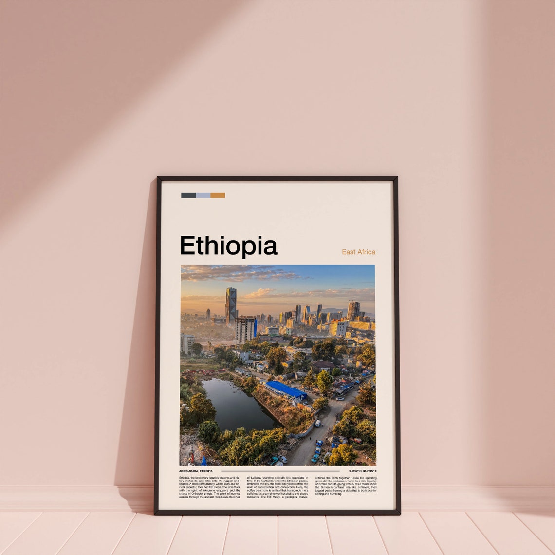 Ethiopia Addis Ababa Golden Hour Skyline Cityscape Photography Poster - Image 4