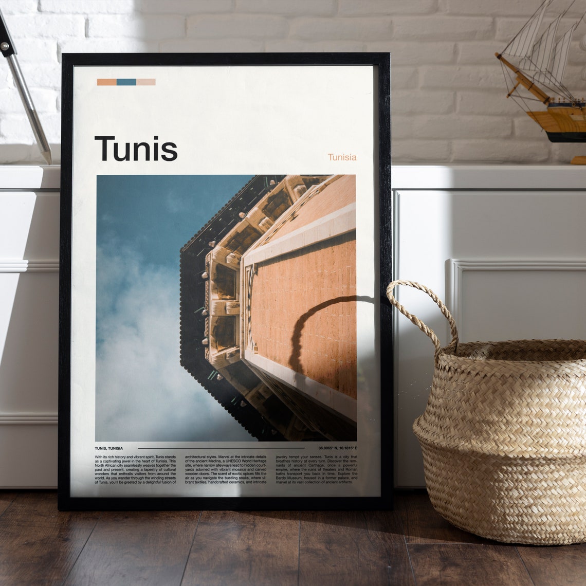 Tunis Tunisia Historic Architecture Facade Photography Poster - Image 5