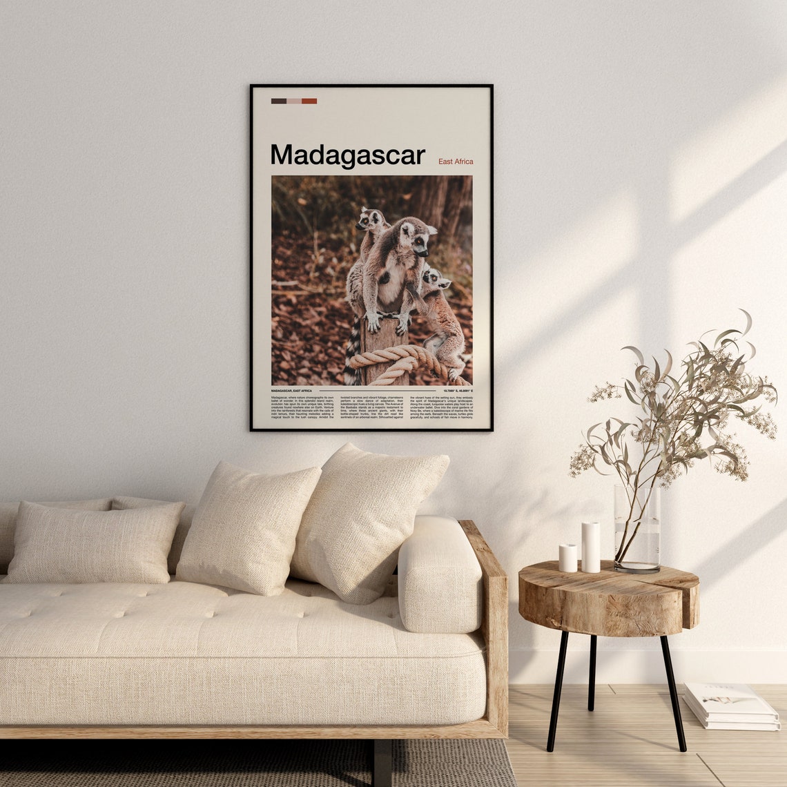 Madagascar Ring Tailed Lemur Family Wildlife Photography Poster - Image 3