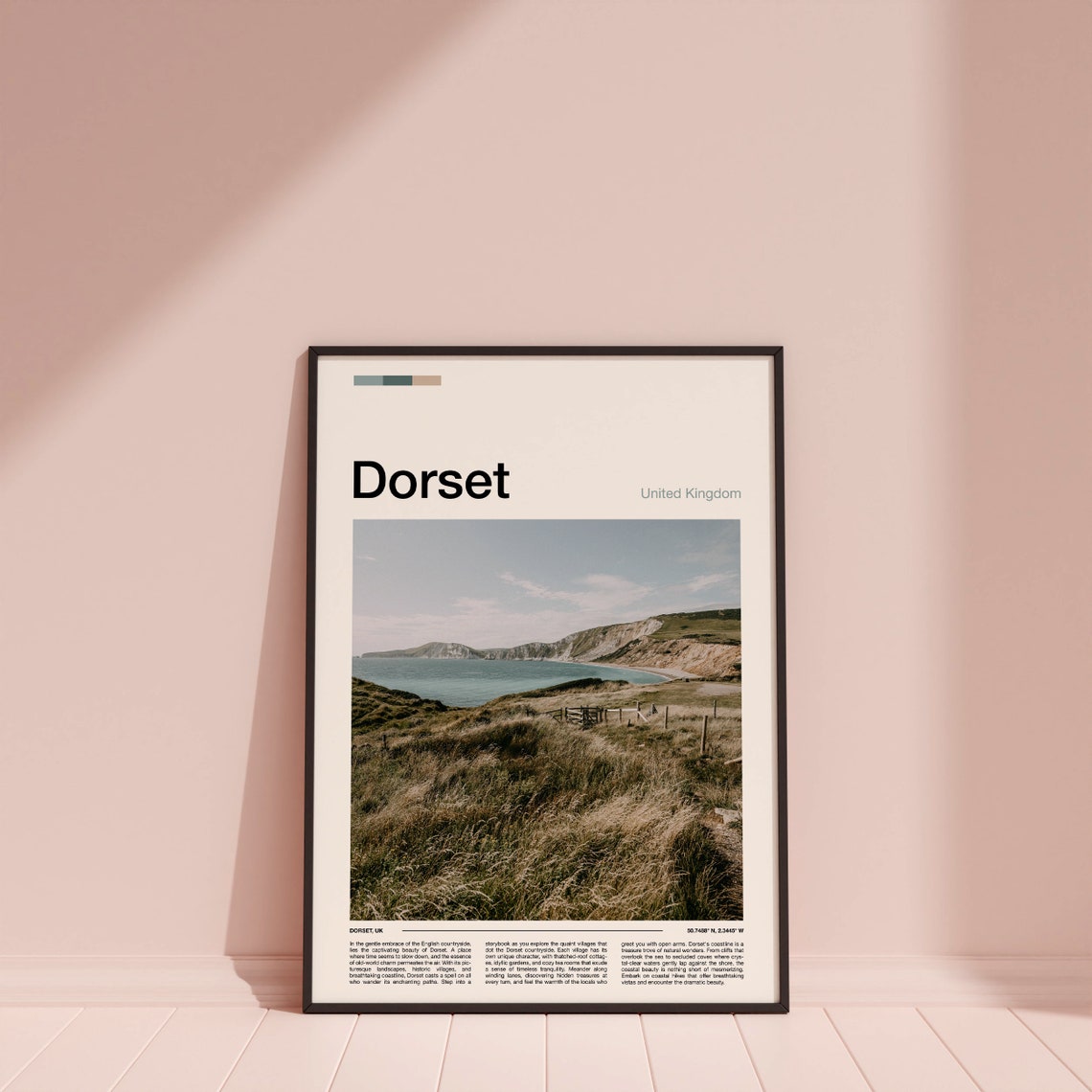 Dorset England Jurassic Coast Cliffs Rolling Hills Sea Poster - Image 3
