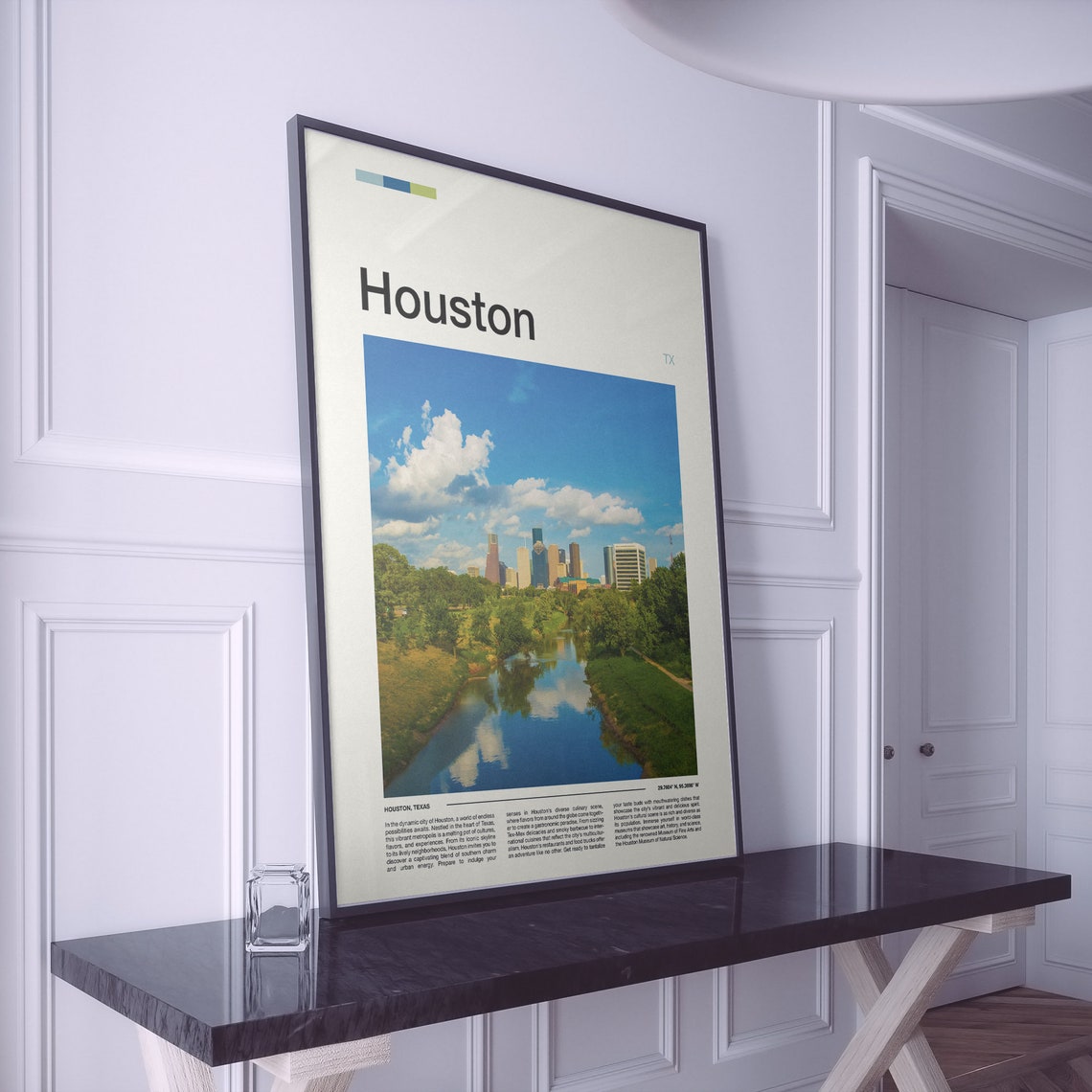 Houston Texas Skyline Bayou Daylight Photo Poster City Artwork - Image 2