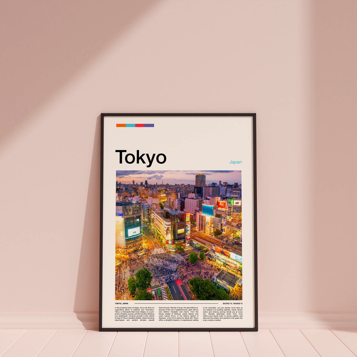 Tokyo Japan Famous Shibuya Crossing Night Aerial City Poster - Image 3