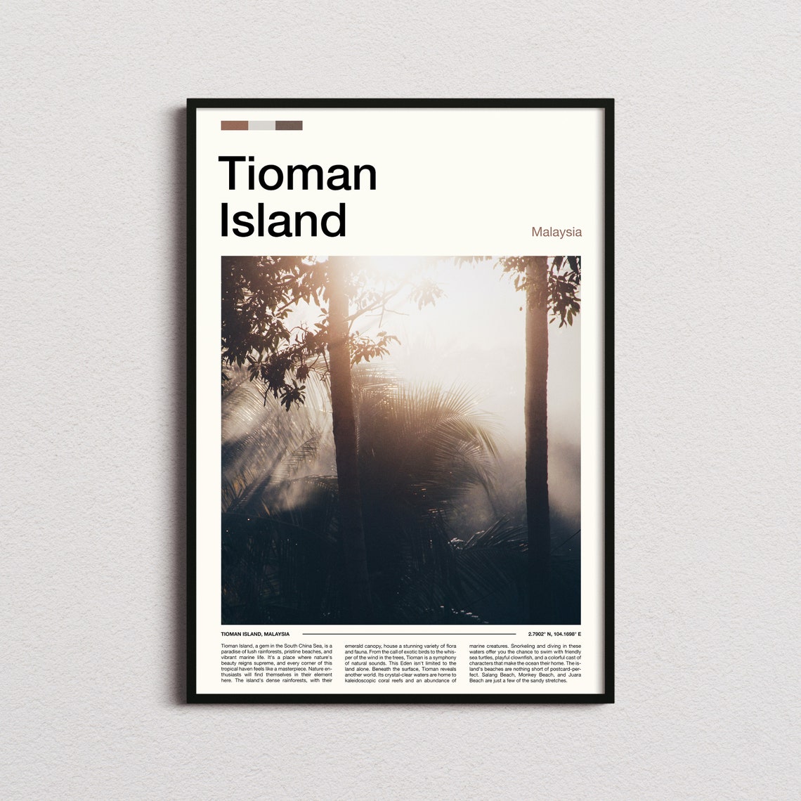Tioman Island Malaysia Sunlit Rainforest Jungle Photography Poster