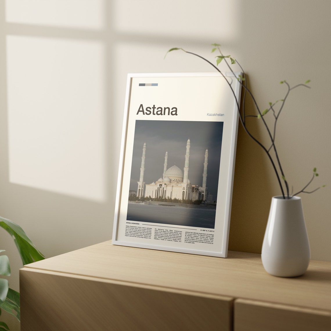 Astana Kazakhstan Grand Mosque Architecture Skyline Photo Poster - Image 2