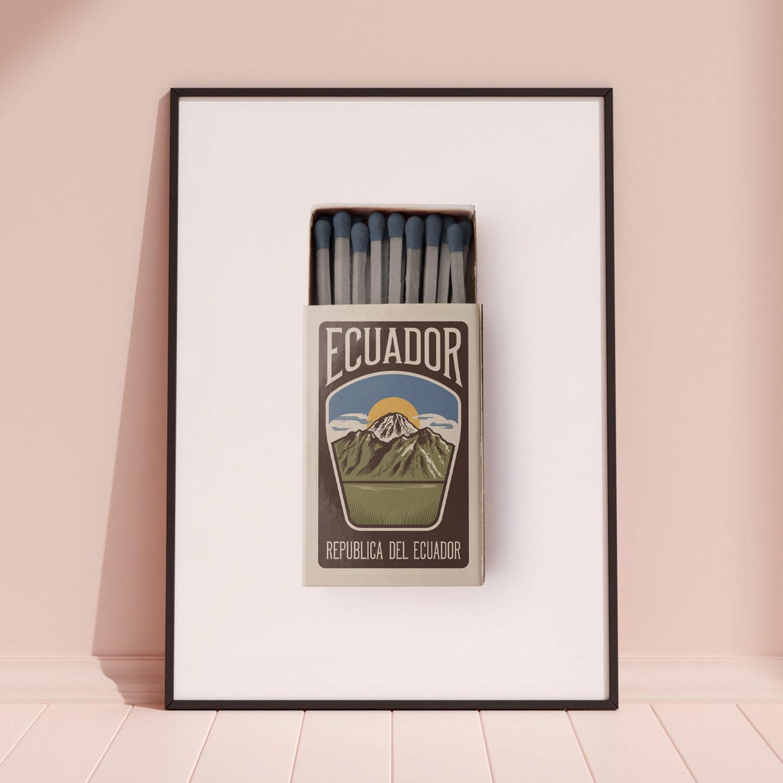 Ecuador Matchbox Andes Mountain Sun Vintage Travel Art Poster - Image 3