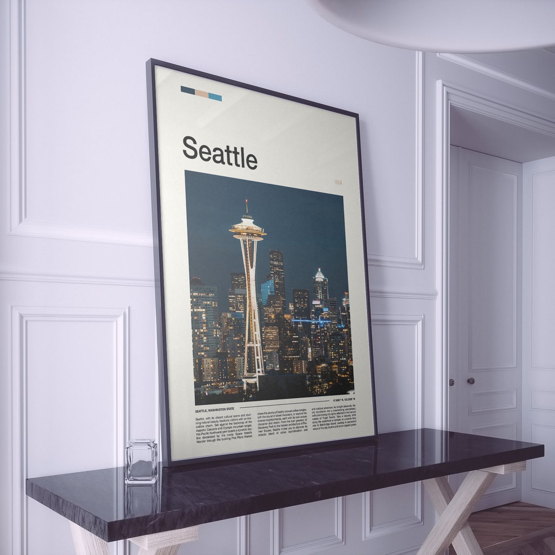 Seattle Space Needle Daytime Cloud View Iconic City Tower Poster - Image 2