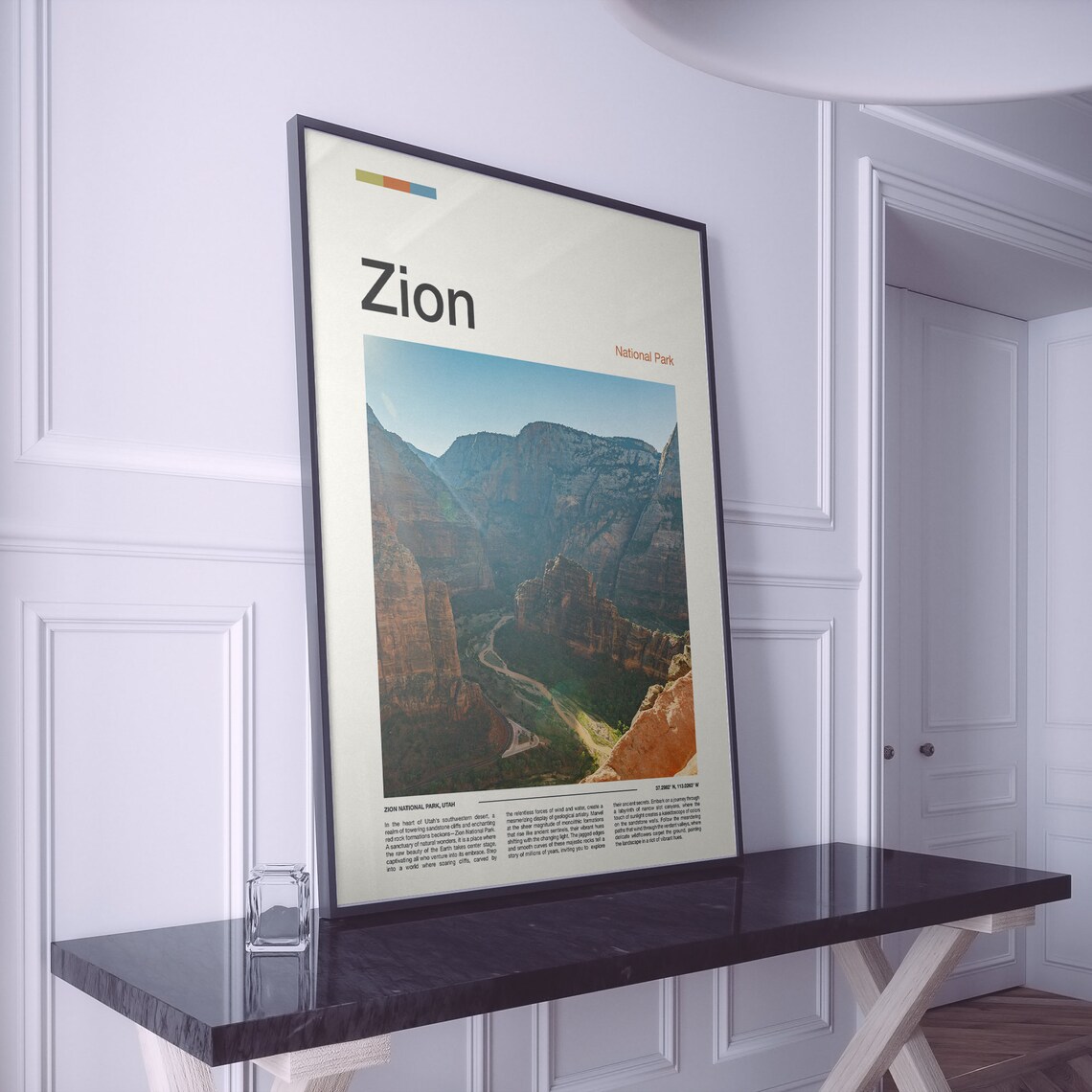 Zion National Park Print Zion National Park Poster Zion Wall Art Zion Art Print Zion Photo - Image 2