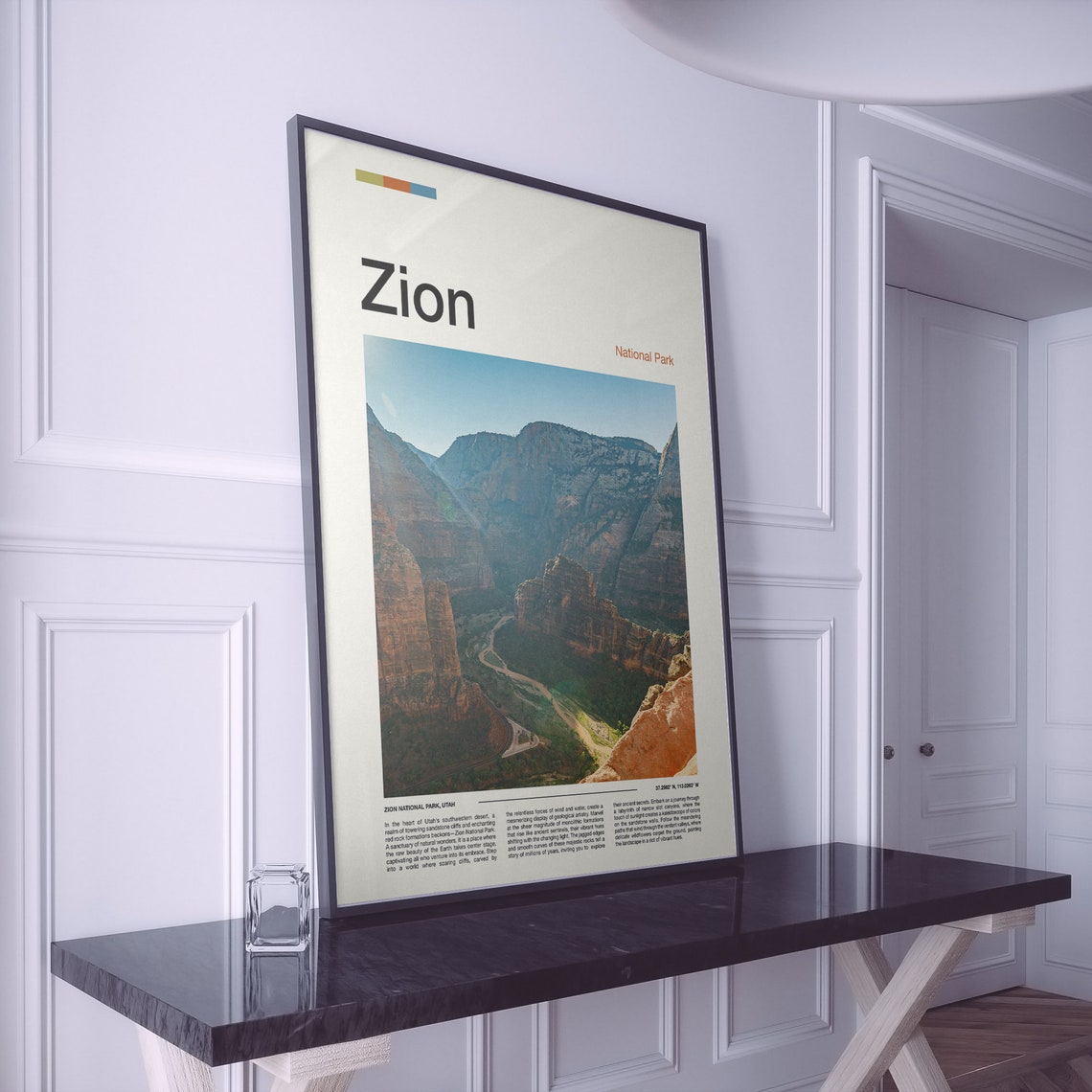 Zion National Park Utah Towering Canyon Cliffs Winding Road Poster - Image 2