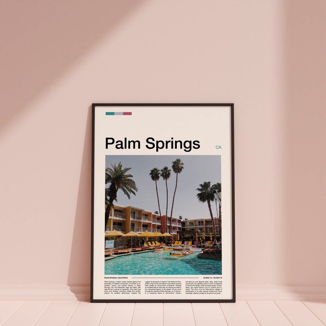 Palm Springs California Resort Pool Palms Mid Century Photo Poster - Image 4