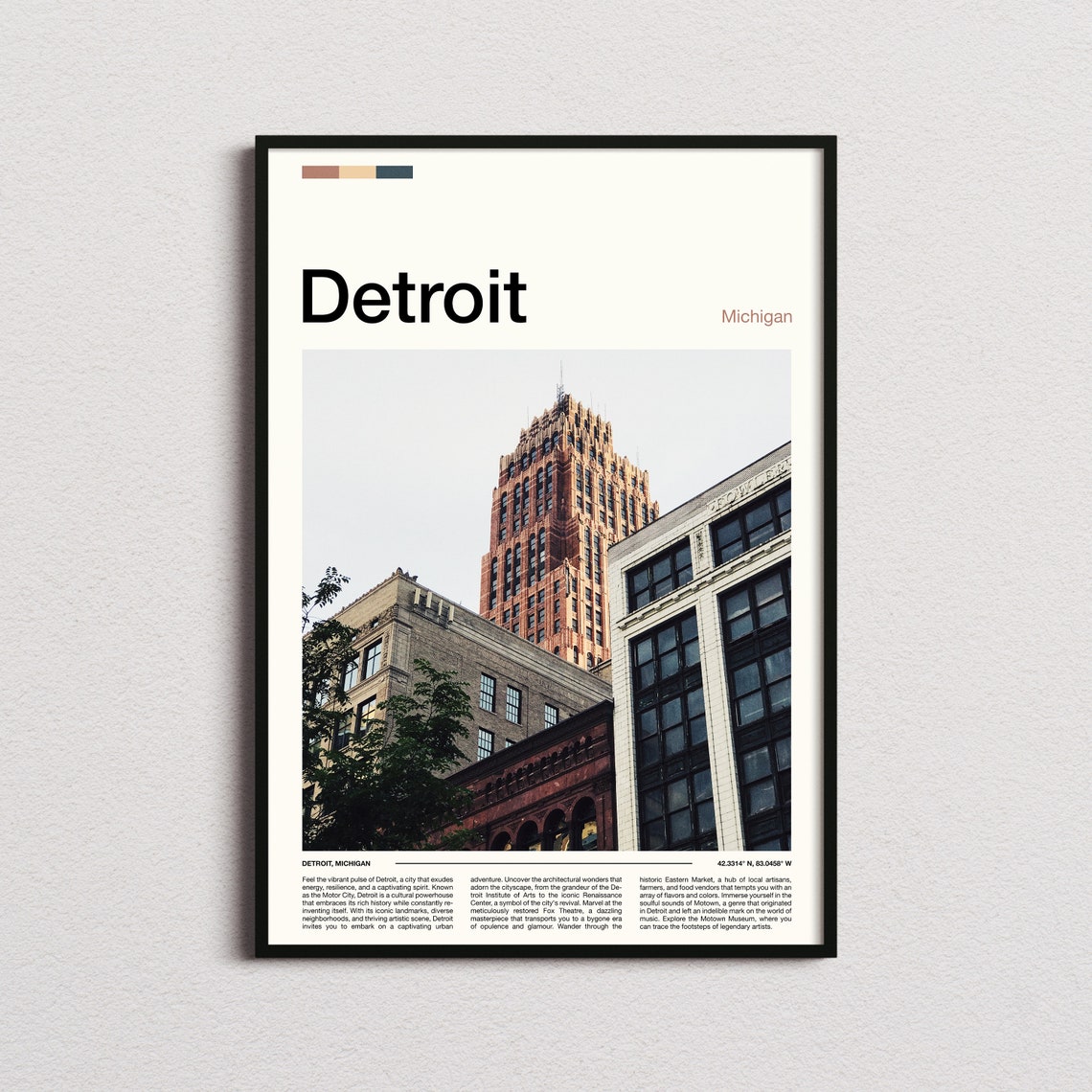 Detroit Print Detroit Poster Detroit Wall Art Detroit Art Print Detroit Photo