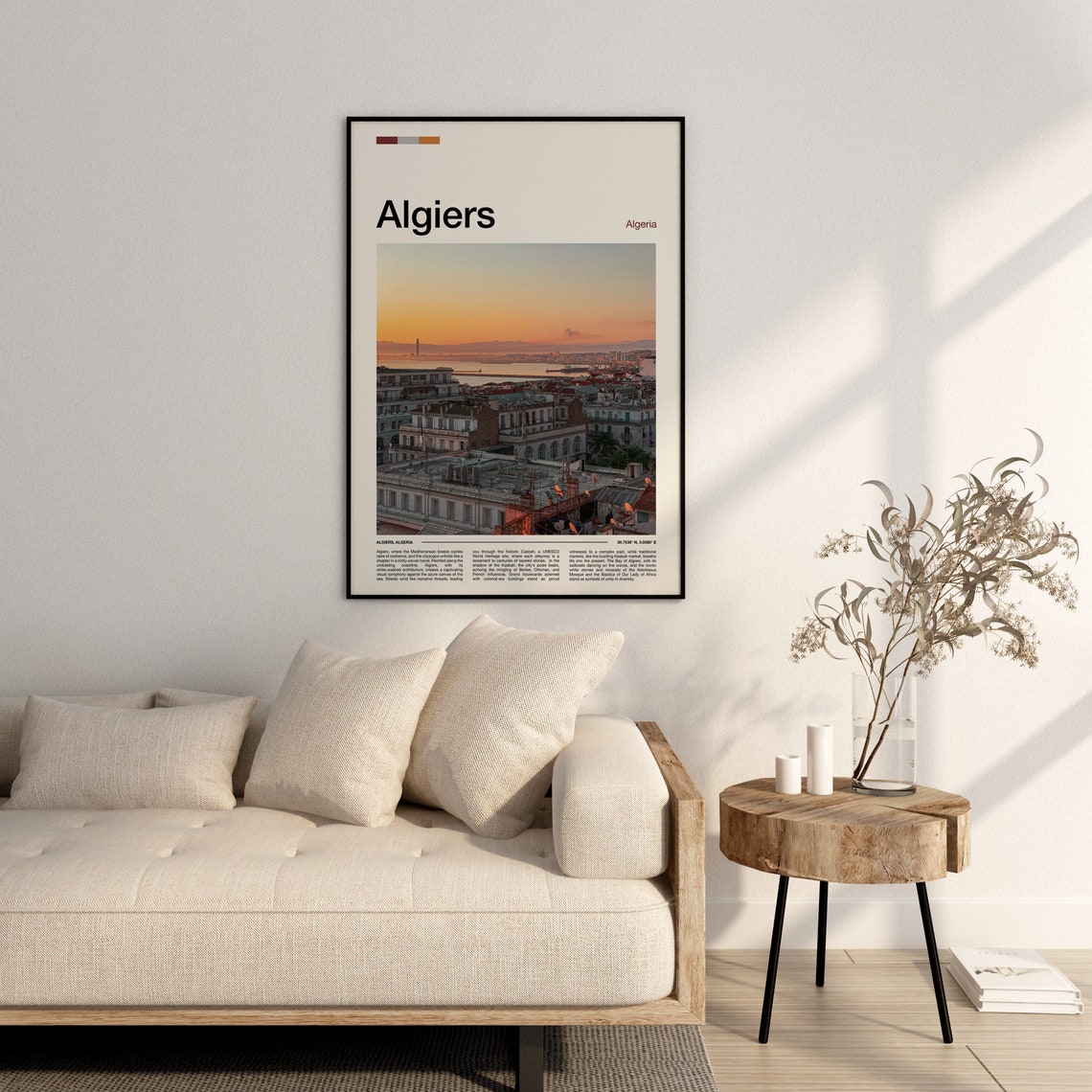 Algiers Algeria Sunset Rooftops Harbor Cityscape Photography Poster - Image 3