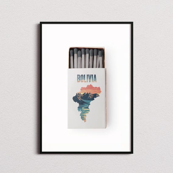 Bolivia Matchbox Print Bolivia Print Bolivia Poster Bolivia Wall Art Bolivia Art Print Bolivia Gifts