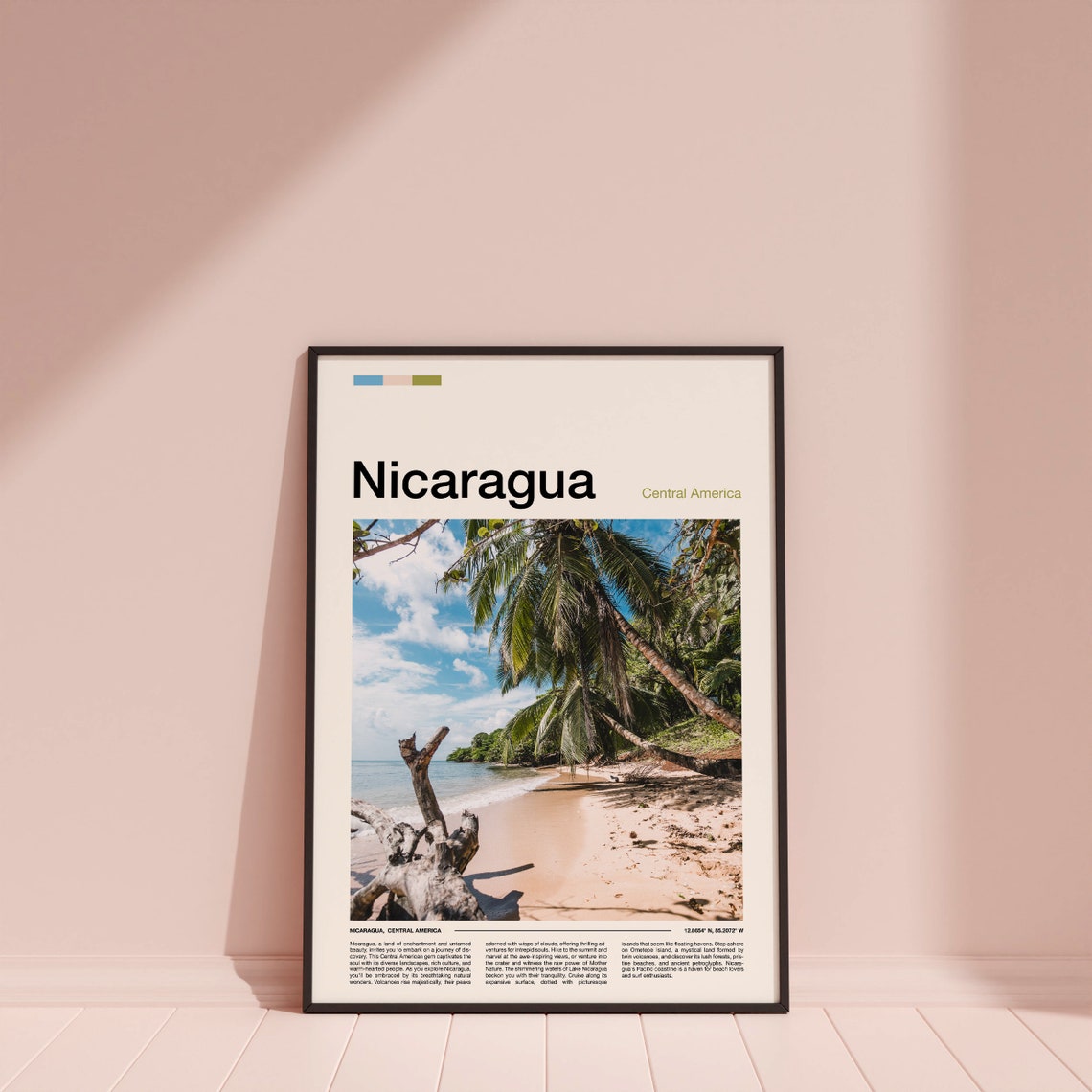 Nicaragua Print Nicaragua Poster Nicaragua Wall Art Nicaragua Art Print Nicaragua Photo - Image 3
