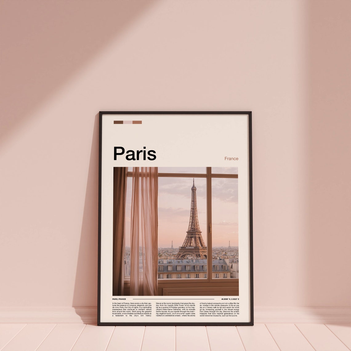 Paris France Eiffel Tower Apartment Window Morning Light Poster - Image 5