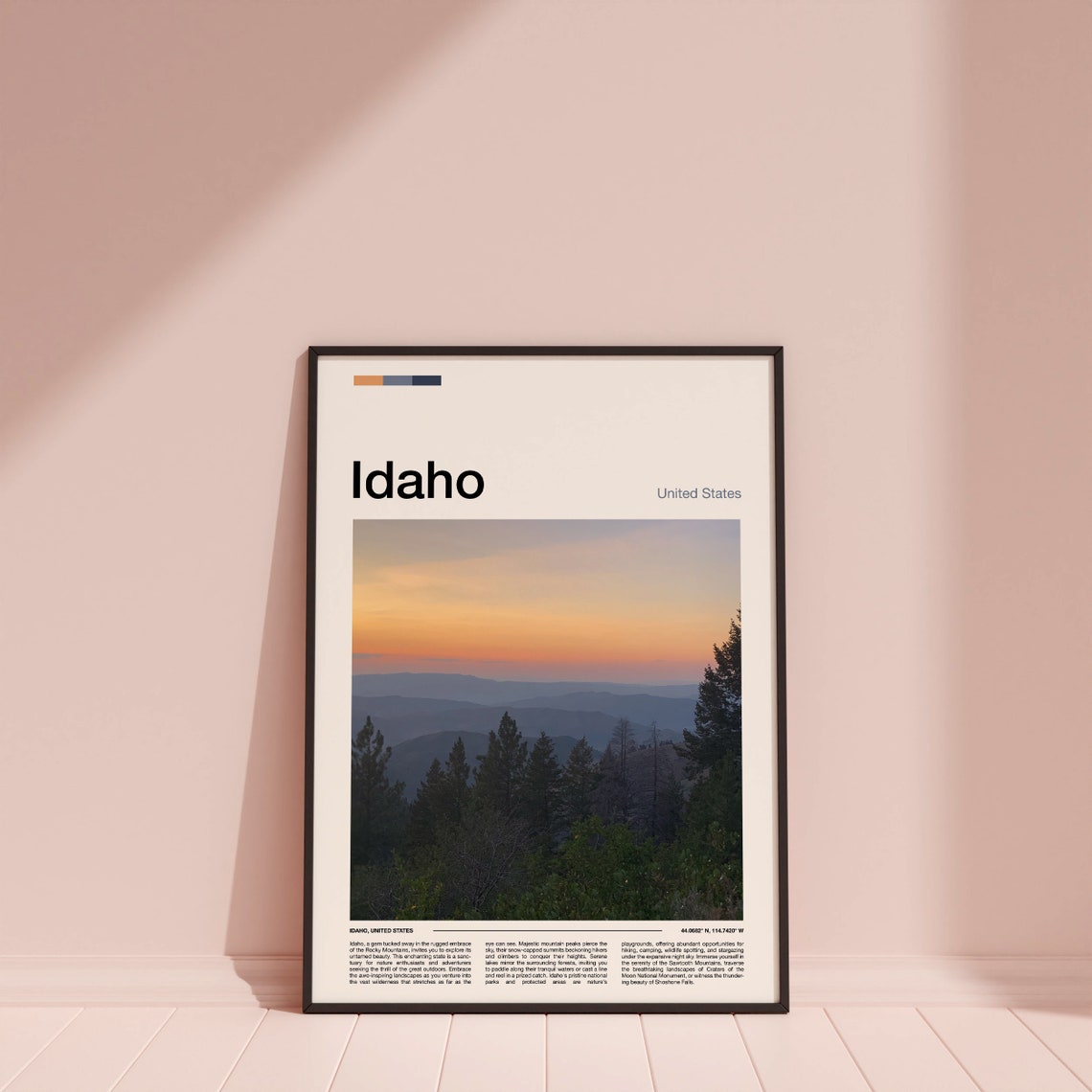Idaho Rocky Mountain Sunset Layered Pine Ridgeline Scenic View Poster - Image 4