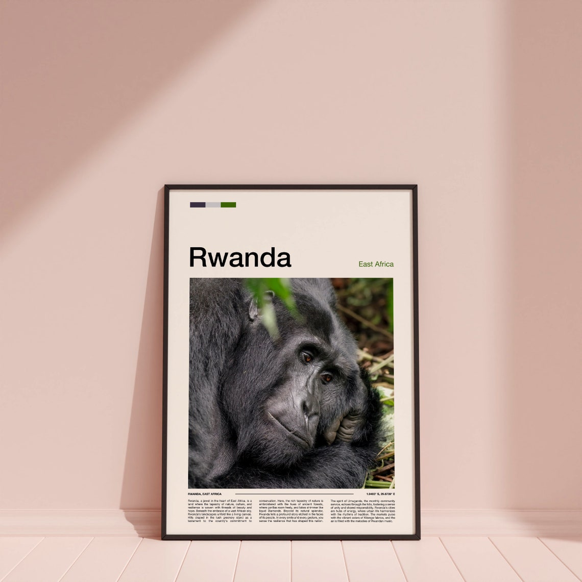 Rwanda Mountain Gorilla Close Up Portrait Wildlife Photography Poster - Image 4