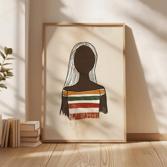 African Girl Portrait Poster Antique Style Wall Art Prints Downloads Home Decor