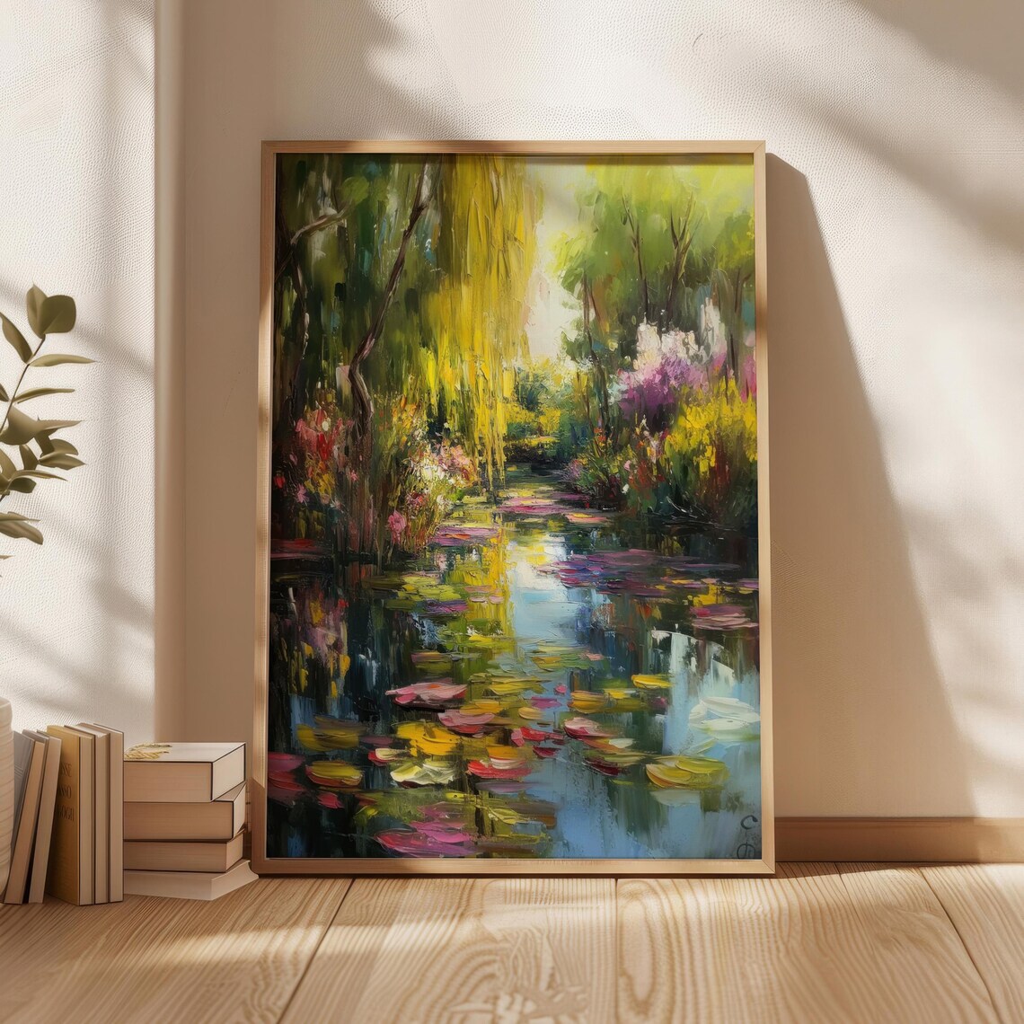 Impressionist Water Lily Pond Garden Oil Painting Art Poster
