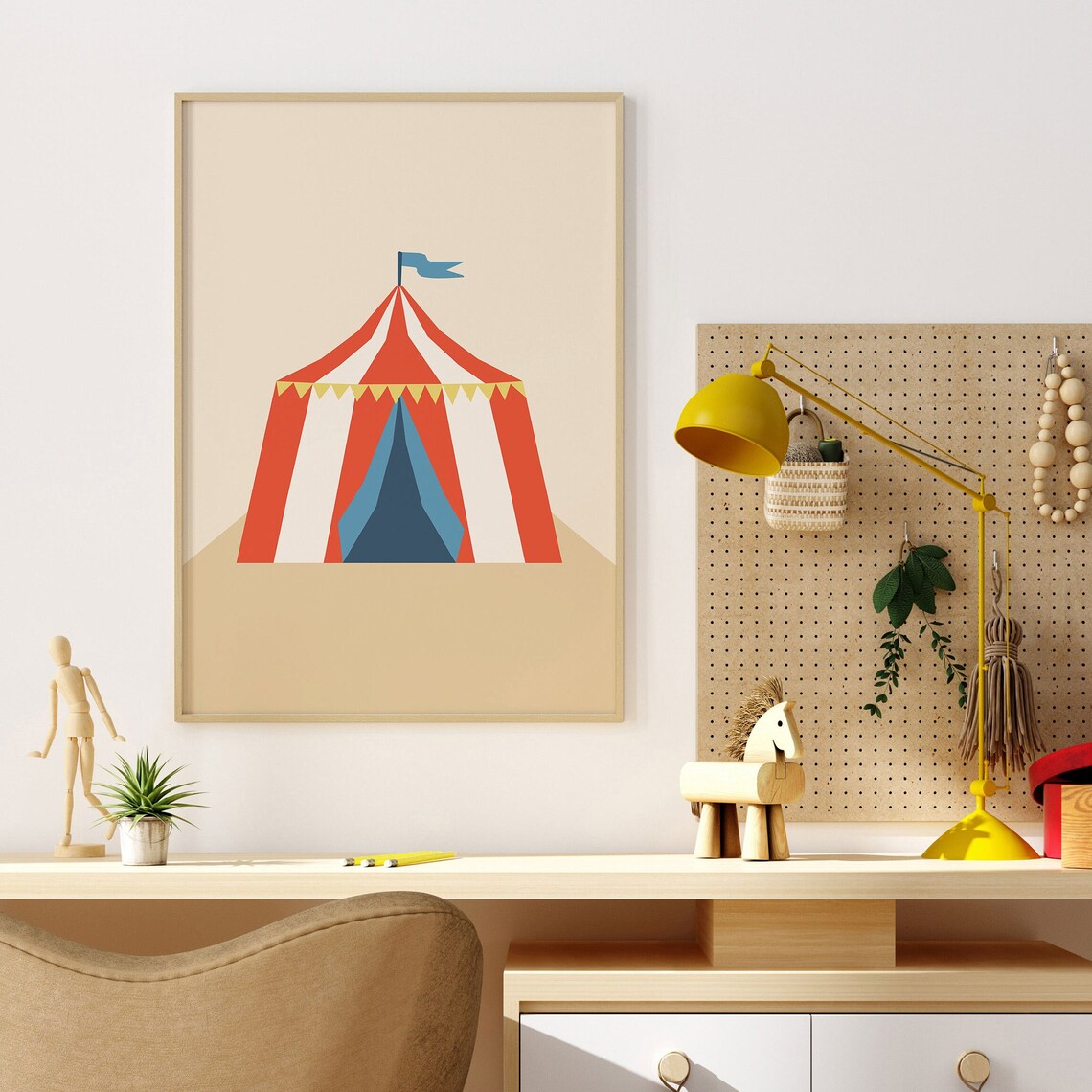 Circus Tent Kids Retro Nursery Art Print - Image 4