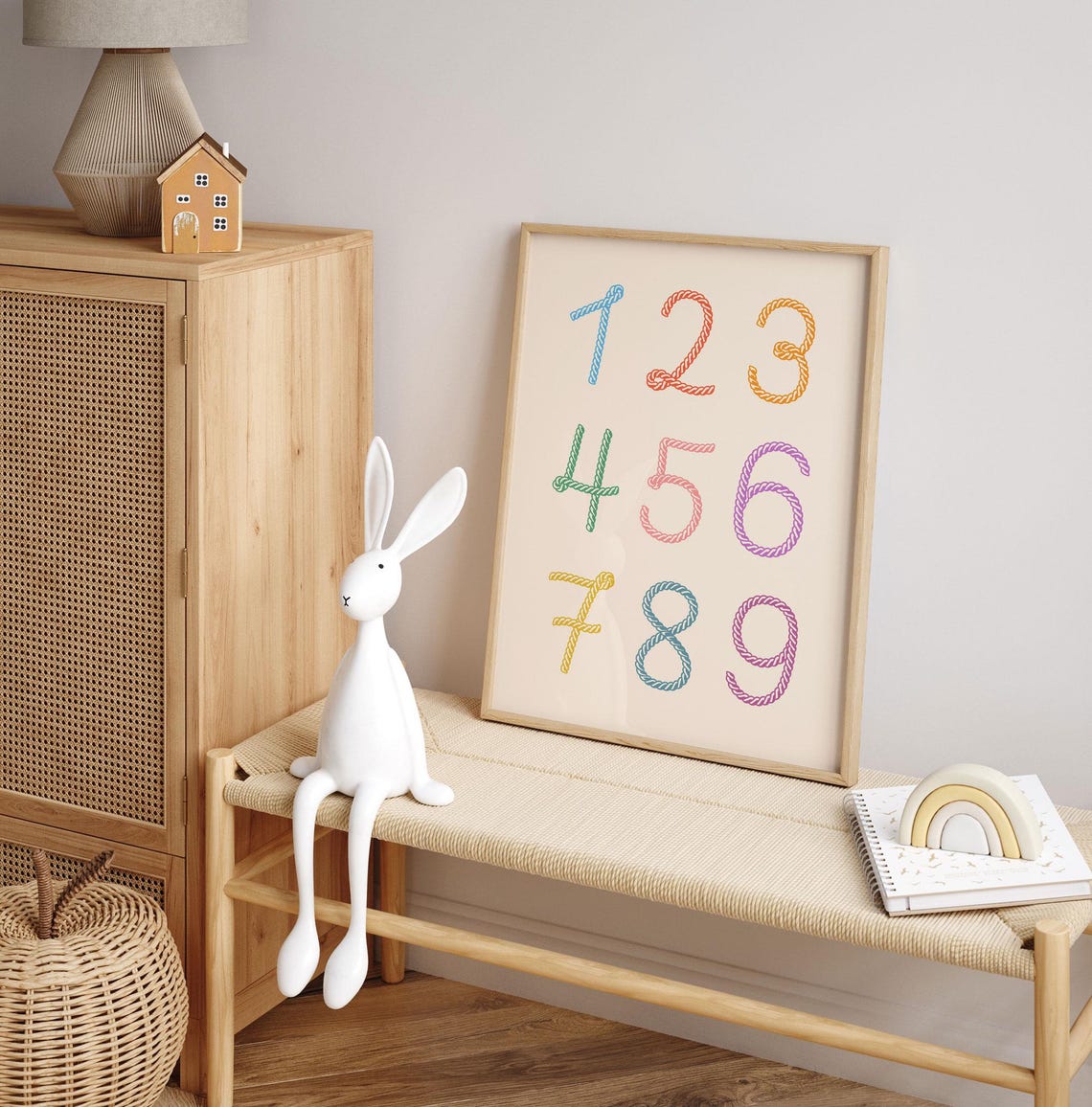 Colorful Rope Numbers 1 To 9 Kids Counting Fun Learning Wall Art - Image 5