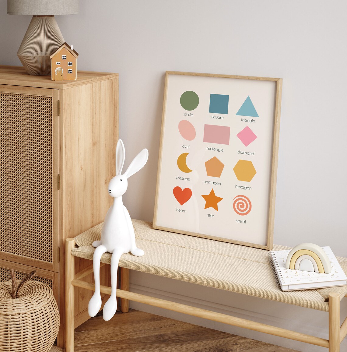 Colorful Shapes Kids Wall Art, Modern Nursery Decor - Image 4