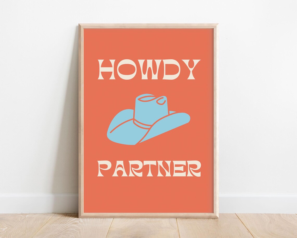 Howdy Partner Print, Whimsical Western Nursery Art Print - Image 5