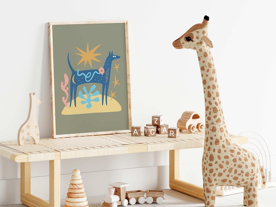 Kids Dog Poster, Boho Nursery Decor Art Print - Image 4