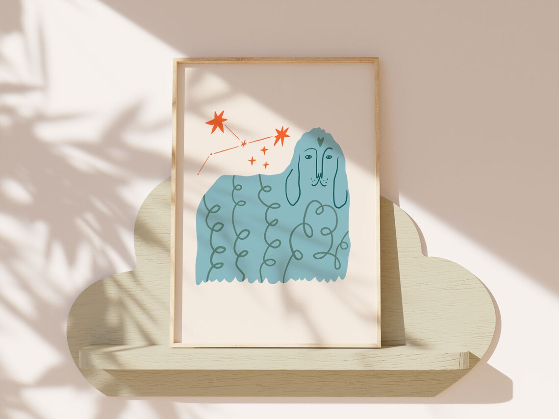 Quirky Dog Print, Boho Nursery Art Poster - Image 3