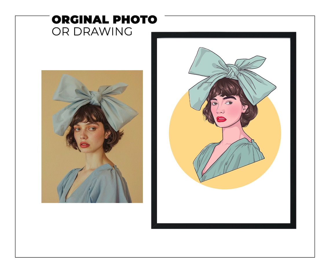 Custom Faceless Couple Portrait, Engagement Art Print - Image 3