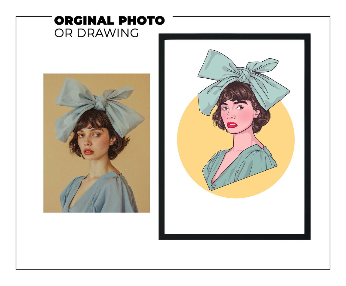 Faceless Custom Portrait Art Print, Personalized - Image 2