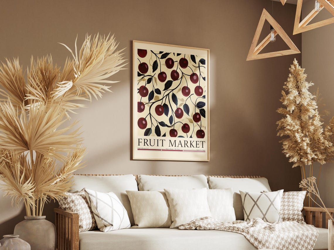 Cherry Fruit Market, Kitchen Wall Decor Art Print - Image 6