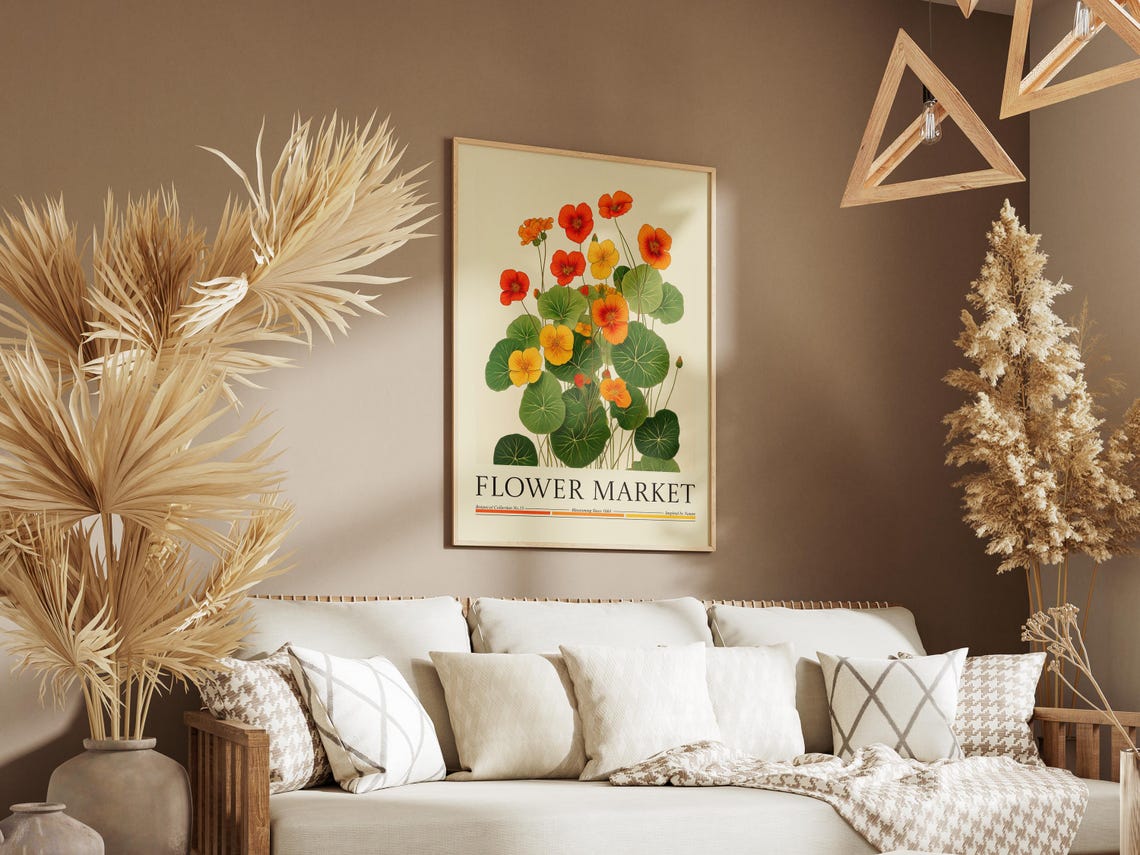 Nasturtium Flower Market Poster, Vintage Floral Art - Image 6