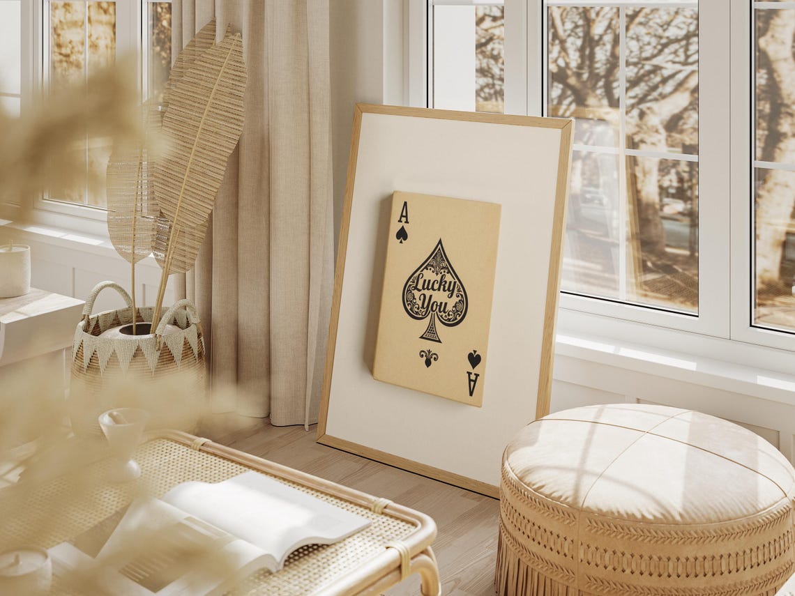 Lucky You Ace Of Spades Retro Playing Card Print - Image 3