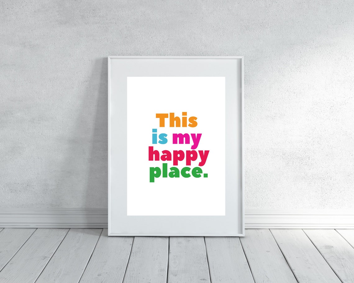 This Is My Happy Place Rainbow Text Colorful Quote Wall Poster - Image 3