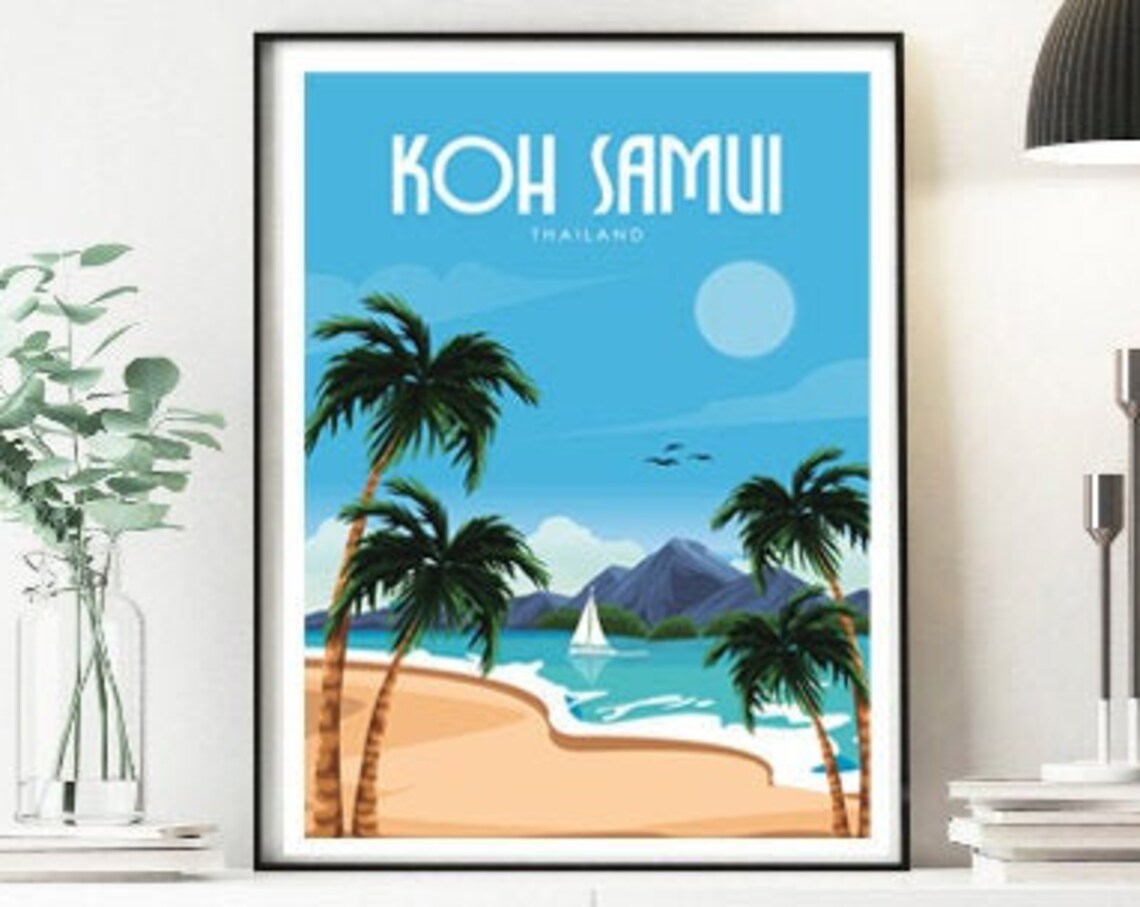 Koh Samui Retro Thailand Travel Poster Art Print - Image 4