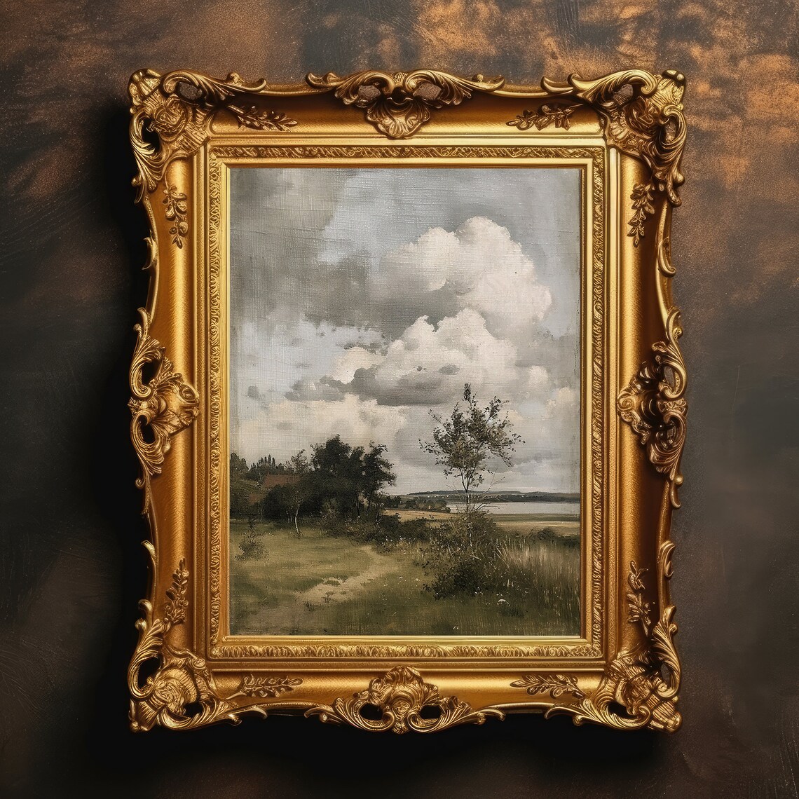Rustic Clouds Moody Nature Landscape Art Print