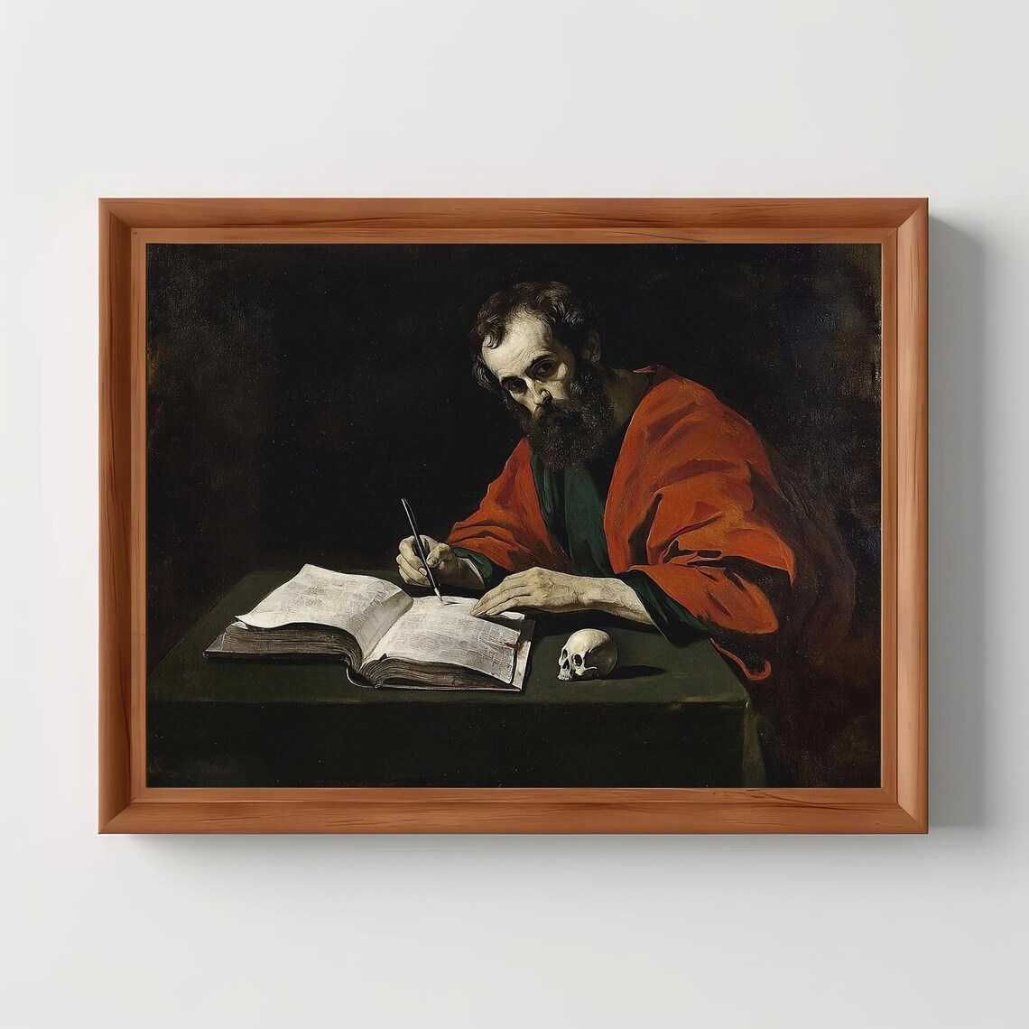 Saint Paul Writing Letter Baroque Religious Oil Painting Poster
