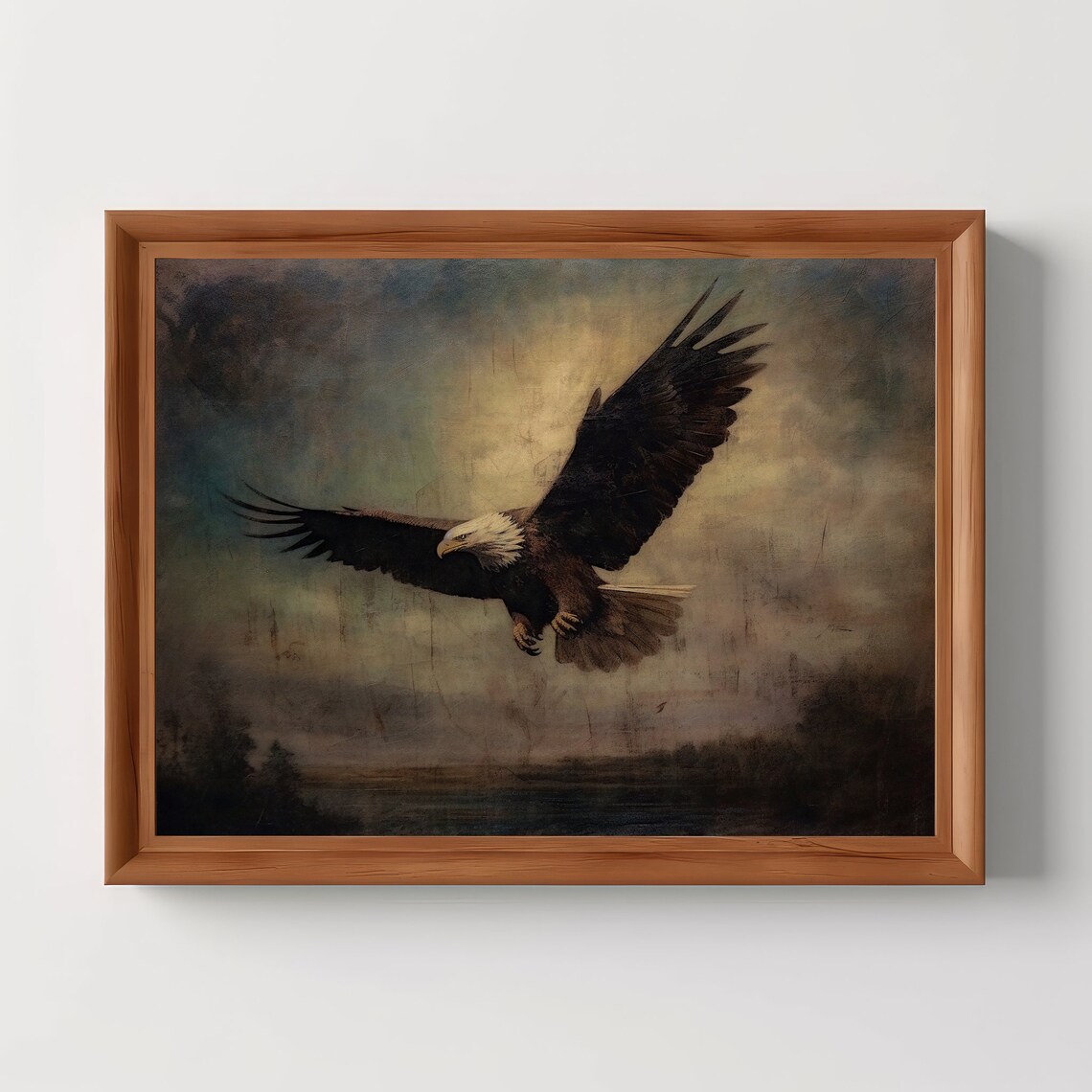 Eagle Antique Oil Painting Vintage Dark Academia Art Print