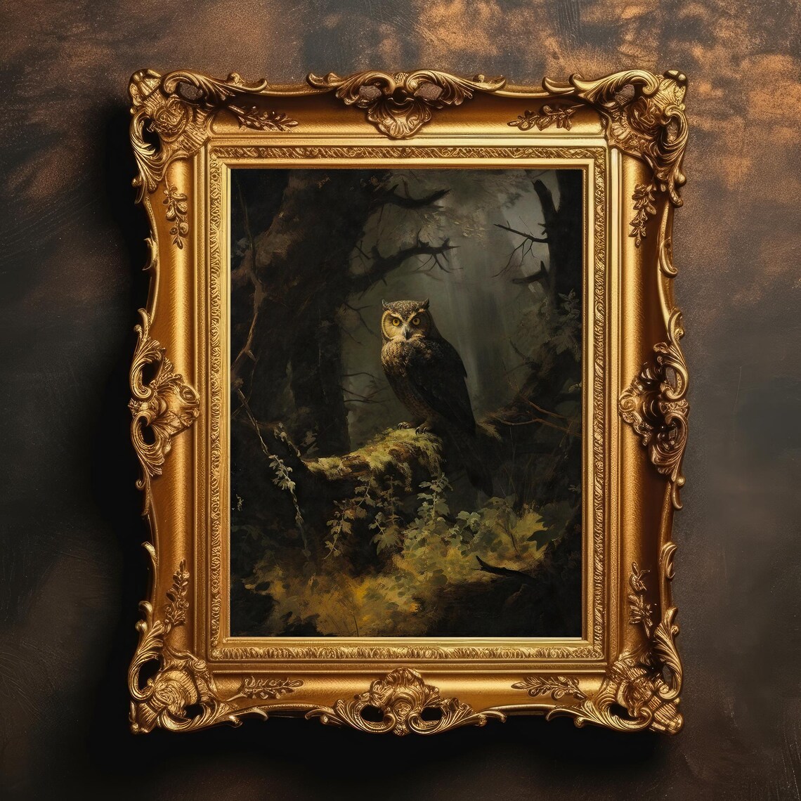 Guardian Of The Forest Vintage Owl Art Print