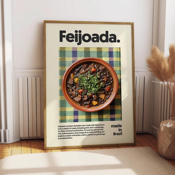 Feijoada Brazilian Black Bean Stew Kitchen Food Decor Poster