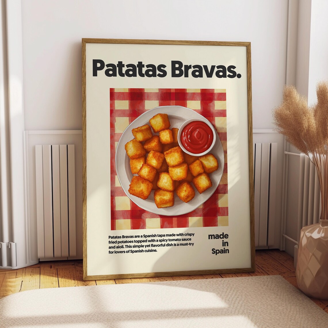 Patatas Bravas Spanish Tapas Crispy Potatoes Food Art Poster