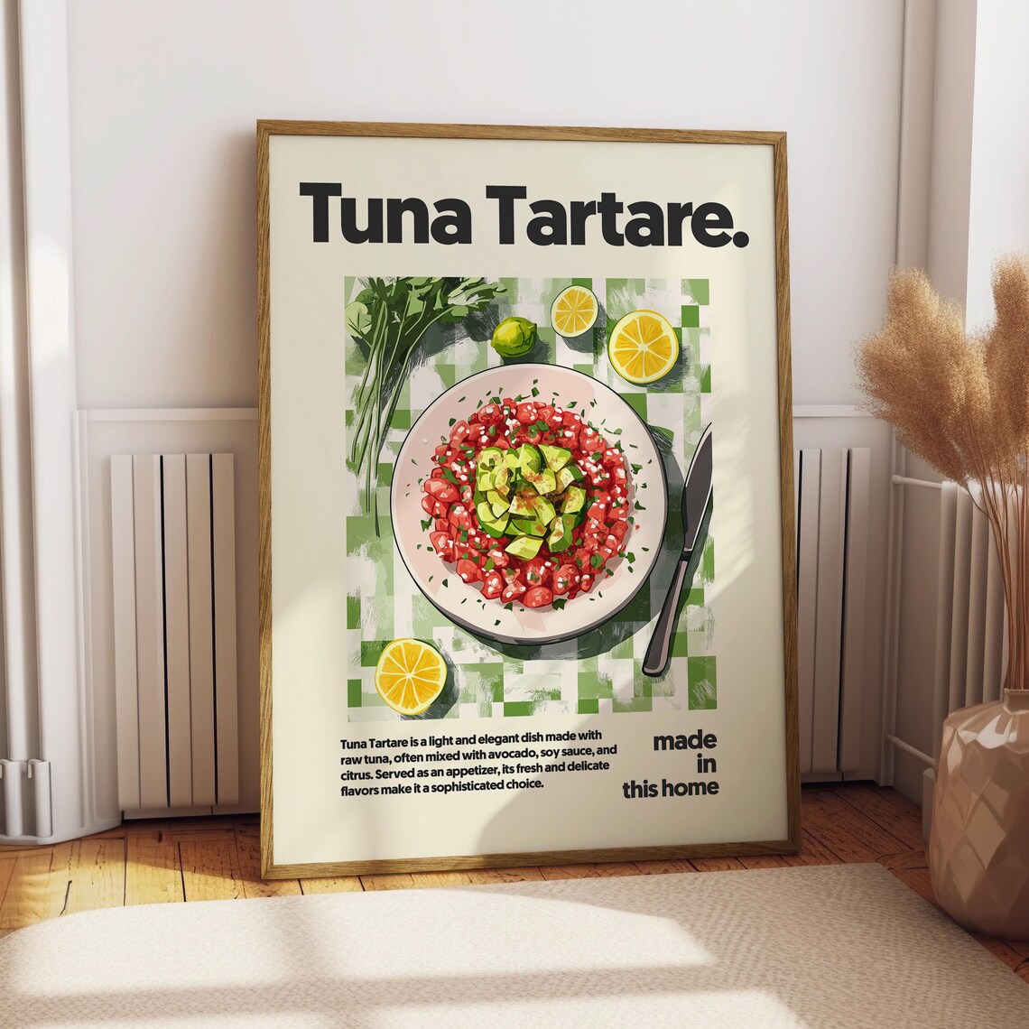 Tuna Tartare Raw Tuna Avocado Citrus Kitchen Food Decor Print