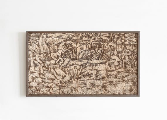 Spring Botanical Abstract Beige Art Print