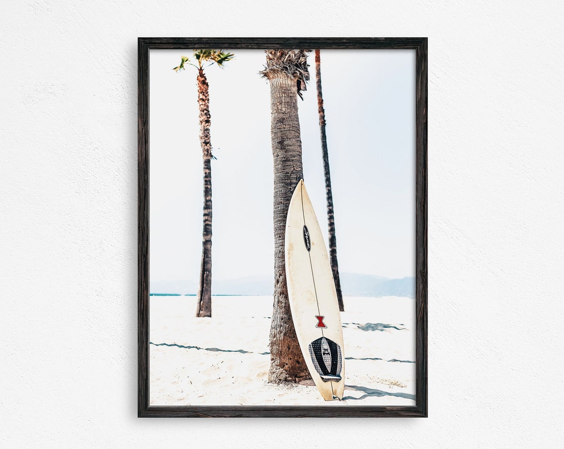 Just Chillin Surfboard Print Surfing Print Beach Wall Decor Beach Print Hawaii Print Classic Surfboard Surfing