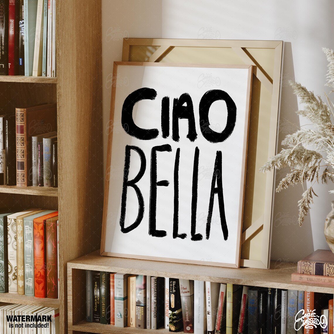 Ciao Bella Black Brush Letter Italian Greeting Poster For Walls
