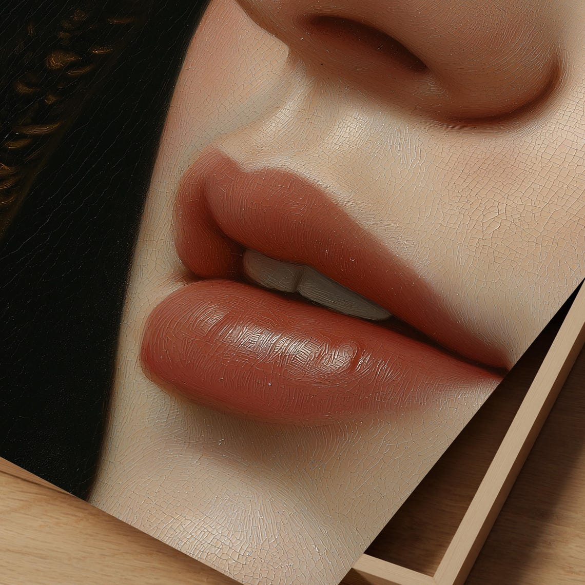 Renaissance Profile Eye and Lips with Gold Braid Detail Wall Poster - Image 3