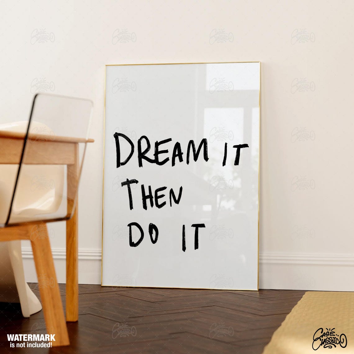Dream It Then Do It Handwritten Brush Motivational Quote Poster - Image 3